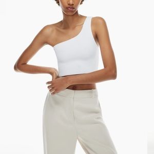 Babaton Sculpt Knit One Shoulder Crop Top